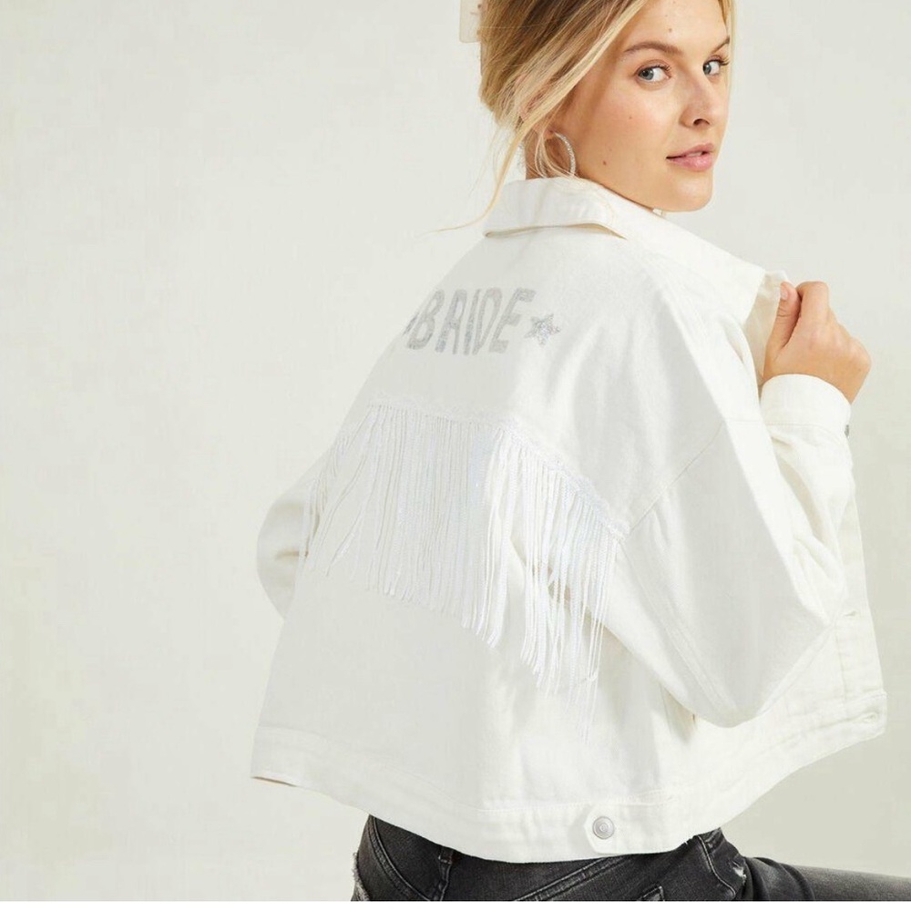 Bride Denim Jacket with Tassels